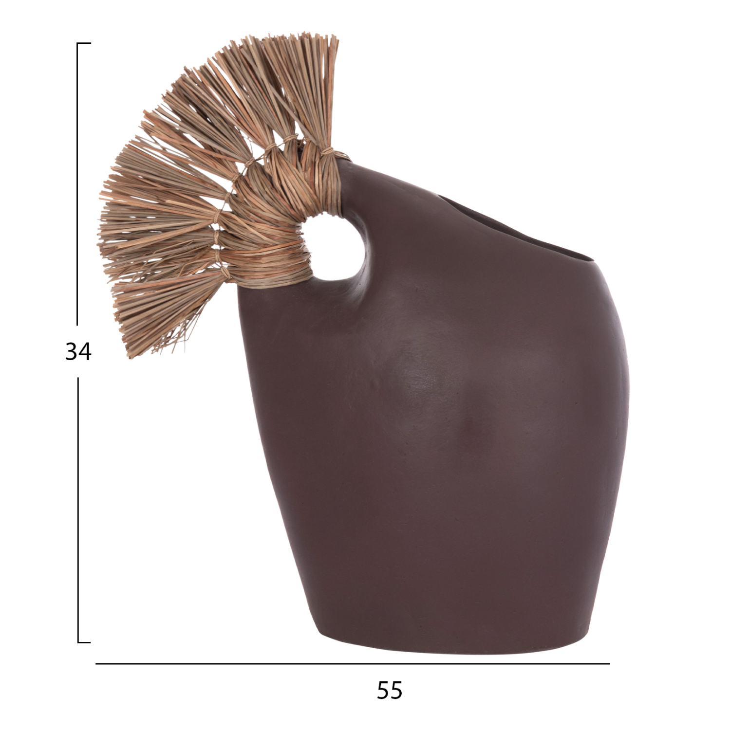 ΕΠΙΤΡΑΠΕΖΙΟ ΔΙΑΚΟΣΜΗΤΙΚΟ FB94671.07 ΣΟΚΟΛΑΤΙ ΤΕΡΑΚΟΤΑ & GRASS--44x18x50Υεκ. - Image 2