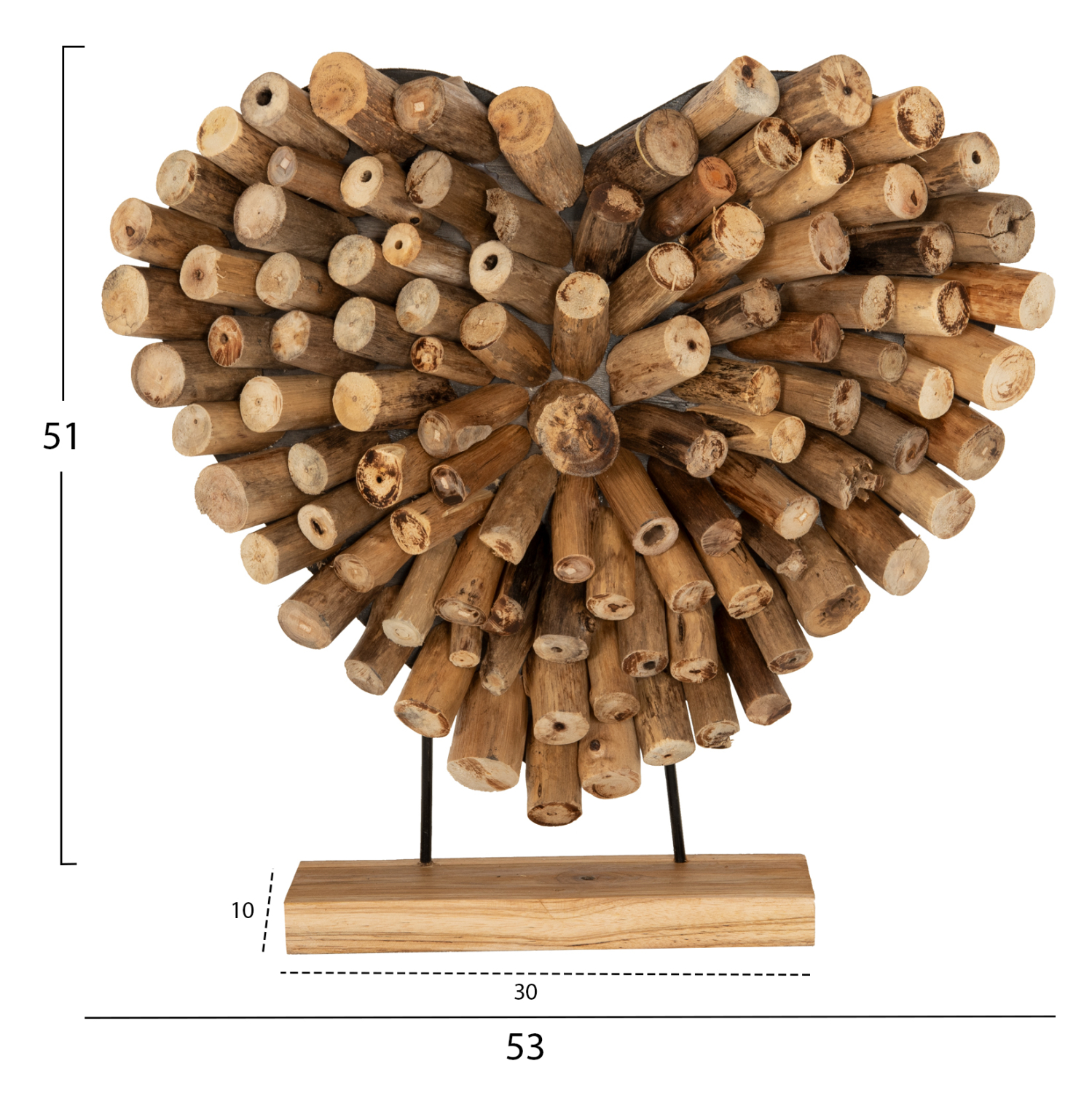 ΕΠΙΤΡΑΠΕΖΙΟ ΔΙΑΚΟΣΜΗΤΙΚΟ FB97910 ΣΧΗΜΑ ΚΑΡΔΙΑ ΚΛΑΔΙΑ ΤΕΑΚ 53x5x51Yεκ. - Image 2