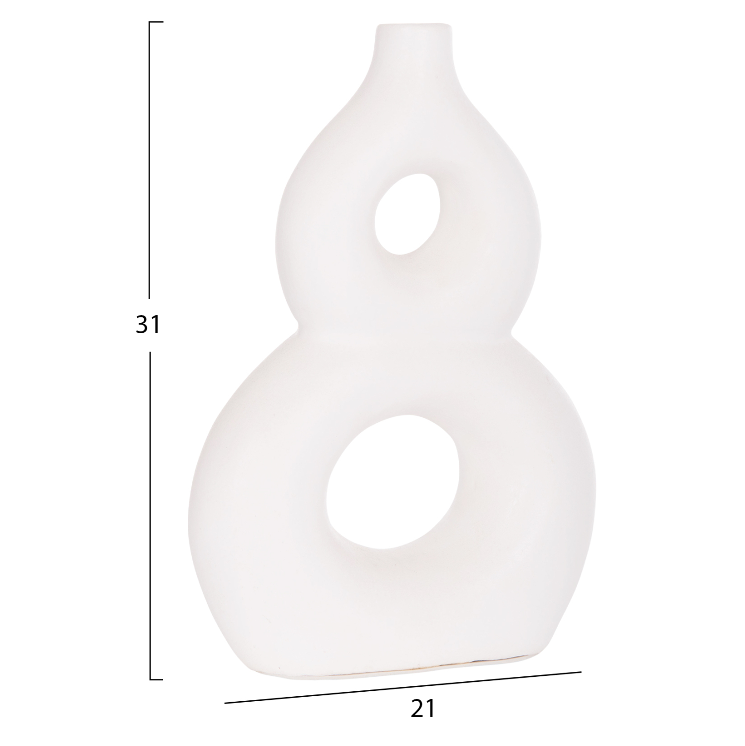 ΕΠΙΤΡΑΠΕΖΙΟ ΔΙΑΚΟΣΜΗΤΙΚΟ ΒΑΖΟ FB94666.02S ΤΕΡΑΚΟΤΑ ΣΕ ΛΕΥΚΟ--21x7.5x31Υεκ. - Image 2