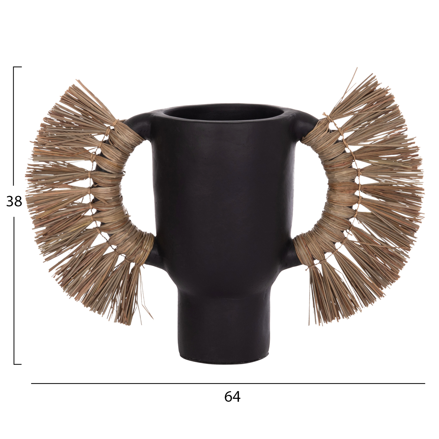 ΕΠΙΤΡΑΠΕΖΙΟ ΔΙΑΚΟΣΜΗΤΙΚΟ ΒΑΖΟ FB94668.01L ΜΑΥΡΗ ΤΕΡΑΚΟΤΑ & GRASS--64x22x38Υεκ - Image 2