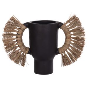 ΕΠΙΤΡΑΠΕΖΙΟ ΔΙΑΚΟΣΜΗΤΙΚΟ ΒΑΖΟ FB94668.01L ΜΑΥΡΗ ΤΕΡΑΚΟΤΑ & GRASS--64x22x38Υεκ