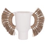 ΕΠΙΤΡΑΠΕΖΙΟ ΔΙΑΚΟΣΜΗΤΙΚΟ ΒΑΖΟ FB94668.02L ΛΕΥΚΗ ΤΕΡΑΚΟΤΑ & GRASS--64x22x38Υεκ