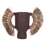 ΕΠΙΤΡΑΠΕΖΙΟ ΔΙΑΚΟΣΜΗΤΙΚΟ ΒΑΖΟ FB94668.07L ΣΟΚΟΛΑΤΙ ΤΕΡΑΚΟΤΑ & GRASS--64x22x38Υεκ