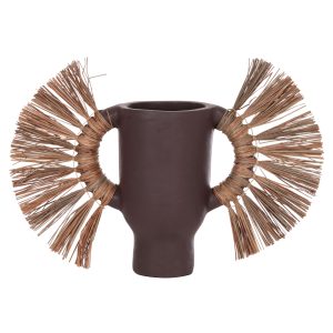 ΕΠΙΤΡΑΠΕΖΙΟ ΔΙΑΚΟΣΜΗΤΙΚΟ ΒΑΖΟ FB94668.07S ΣΟΚΟΛΑΤΙ ΤΕΡΑΚΟΤΑ & GRASS--55x19x34Υεκ