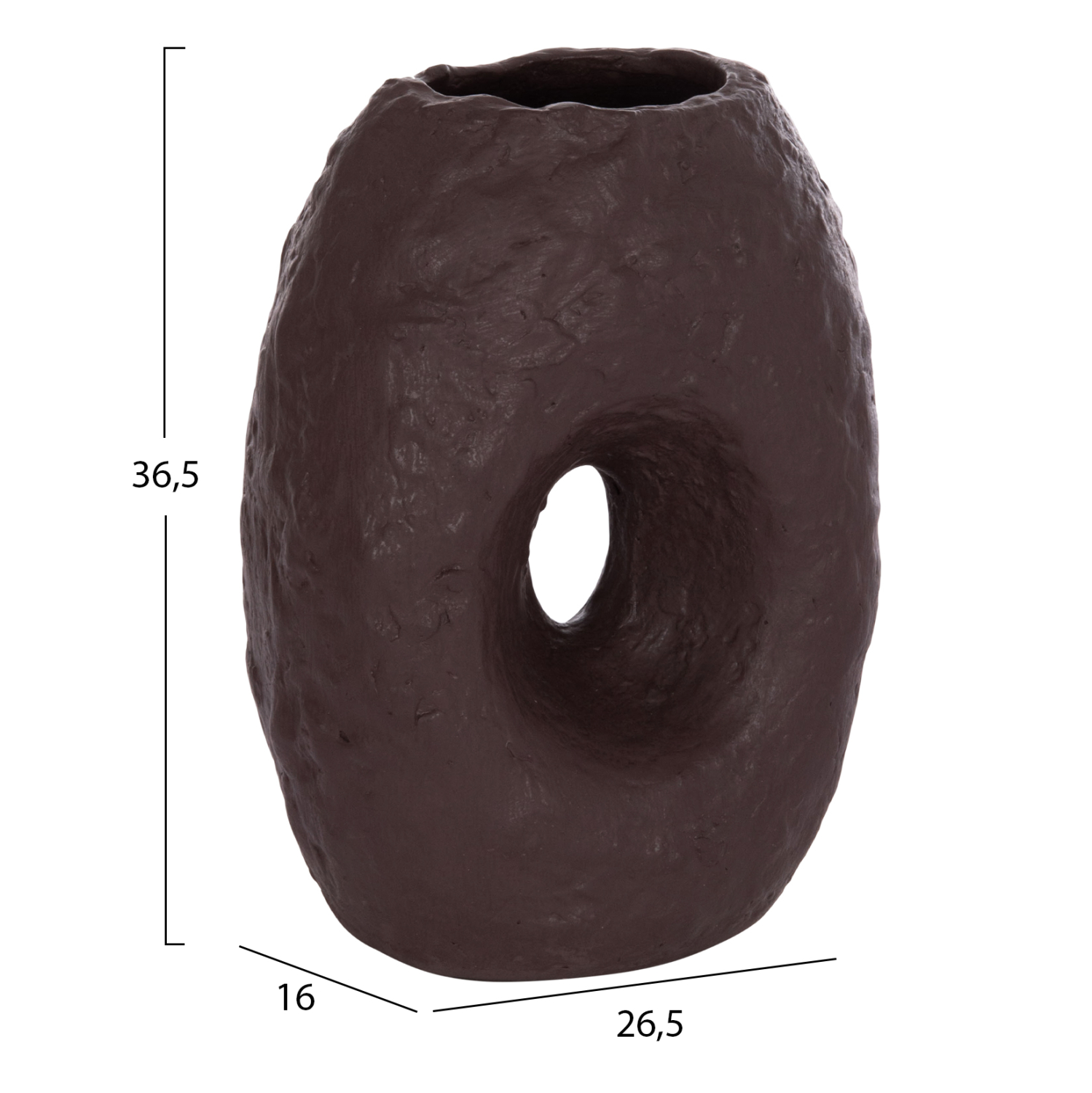 ΕΠΙΤΡΑΠΕΖΙΟ ΔΙΑΚΟΣΜΗΤΙΚΟ ΒΑΖΟ FB94673.07L ΣΟΚΟΛΑΤΙ ΤΕΡΑΚΟΤΑ--26.5x16x36.5Υεκ - Image 2