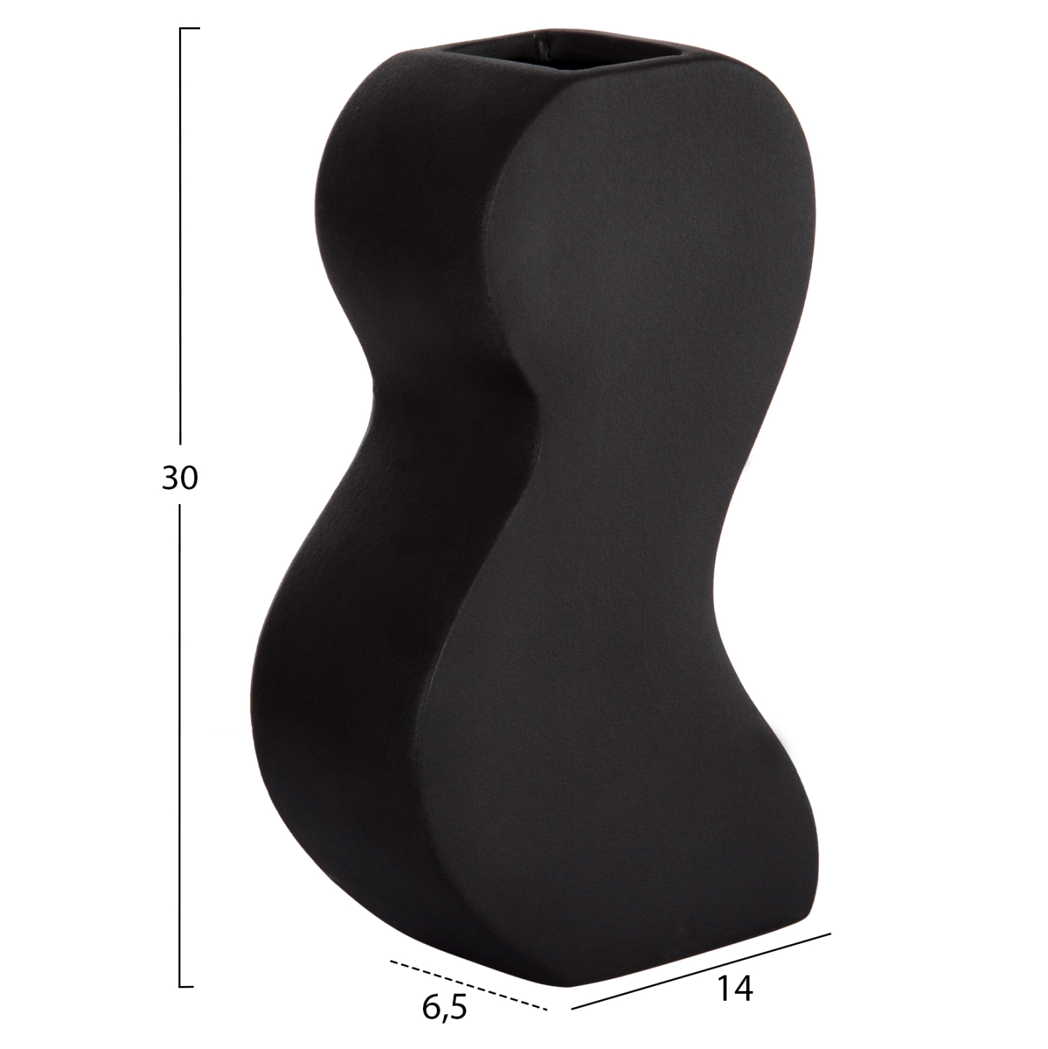 ΕΠΙΤΡΑΠΕΖΙΟ ΚΕΡΑΜΙΚΟ ΔΙΑΚΟΣΜΗΤΙΚΟ FB94590.02 MATTE BLACK 13x6x22Υεκ - Image 2