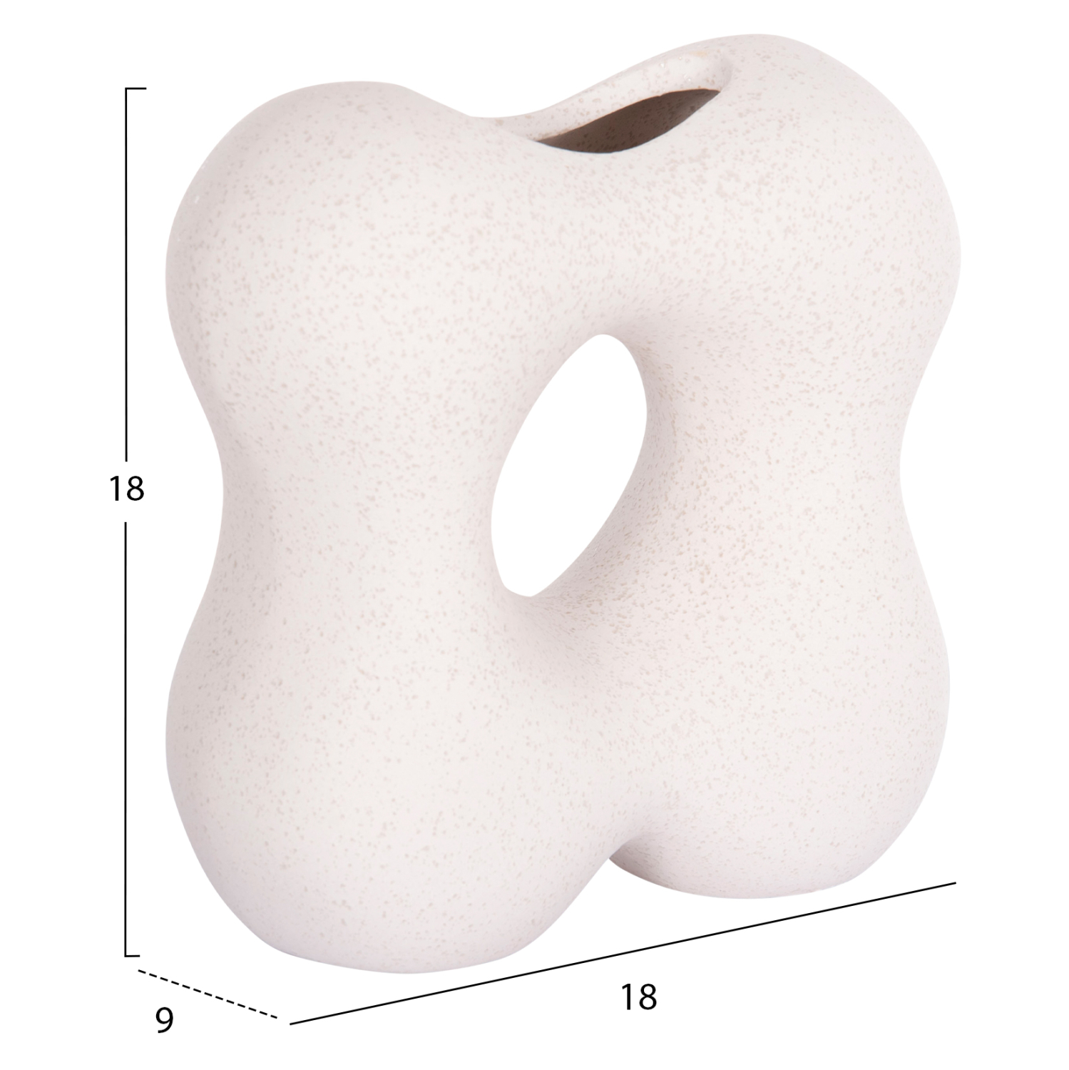 ΕΠΙΤΡΑΠΕΖΙΟ ΚΕΡΑΜΙΚΟ ΔΙΑΚΟΣΜΗΤΙΚΟ FB94594.01 ΥΠΟΛΕΥΚΟ ΚΡΥΣΤΑΛΛΙΚΟ 18x9x18Υεκ - Image 2