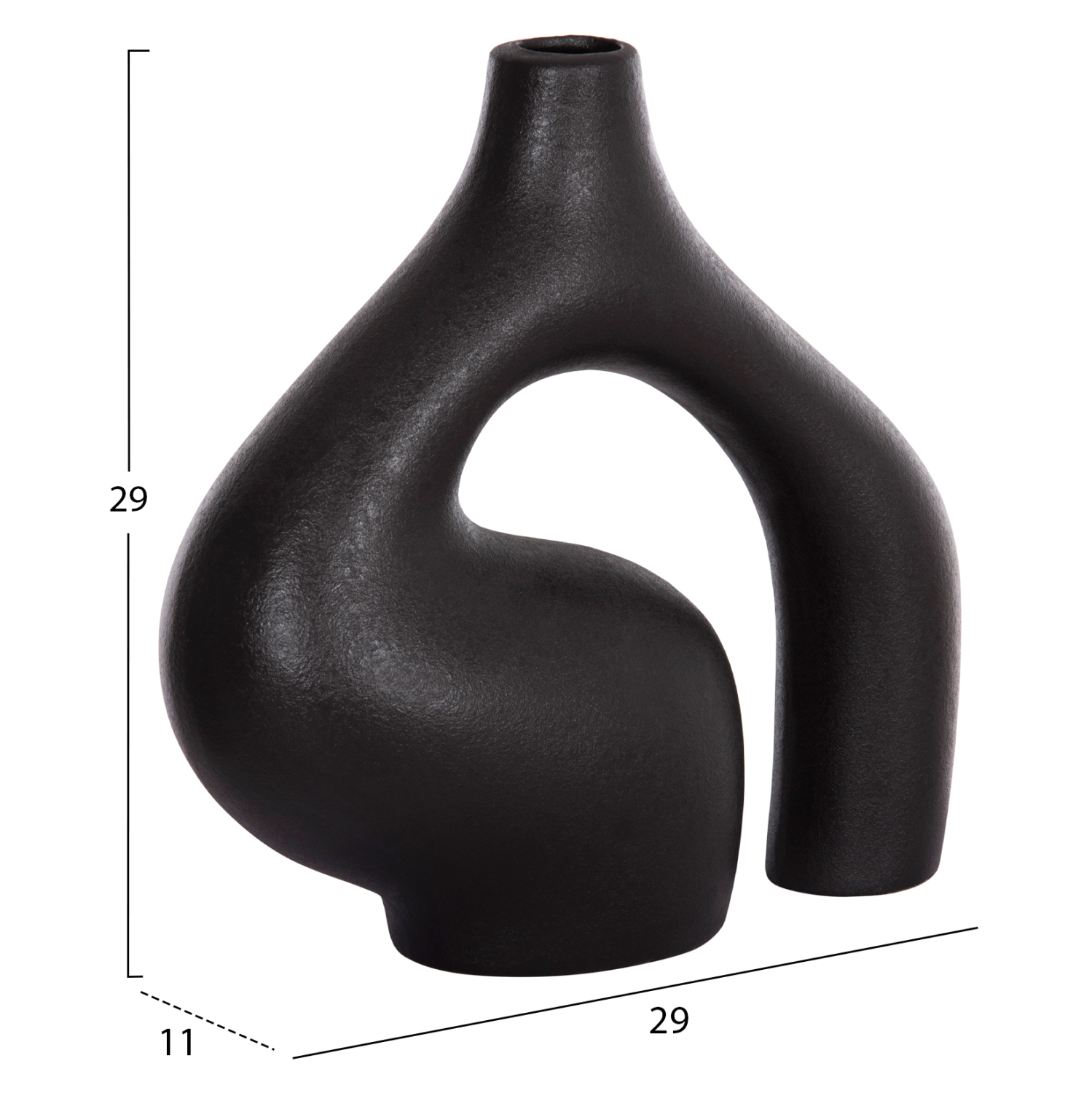 ΕΠΙΤΡΑΠΕΖΙΟ ΚΕΡΑΜΙΚΟ ΔΙΑΚΟΣΜΗΤΙΚΟ FB94597.02 ΜΑΥΡΟ ΜΑΤ 29x11x29Υεκ - Image 2