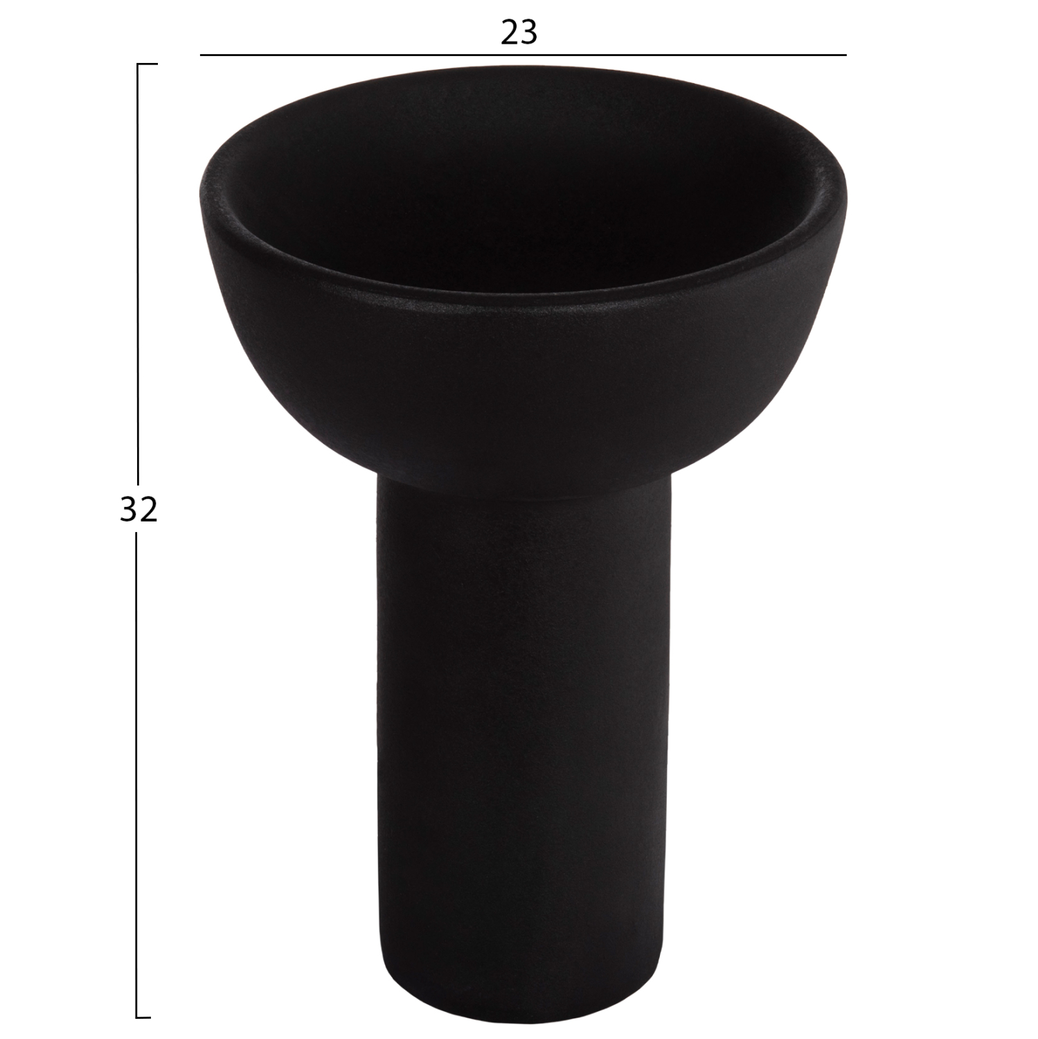 ΕΠΙΤΡΑΠΕΖΙΟ ΚΕΡΑΜΙΚΟ ΔΙΑΚΟΣΜΗΤΙΚΟ FB94602.02 ΜΑΥΡΟ ΜΑΤ Φ23x32Υεκ - Image 2