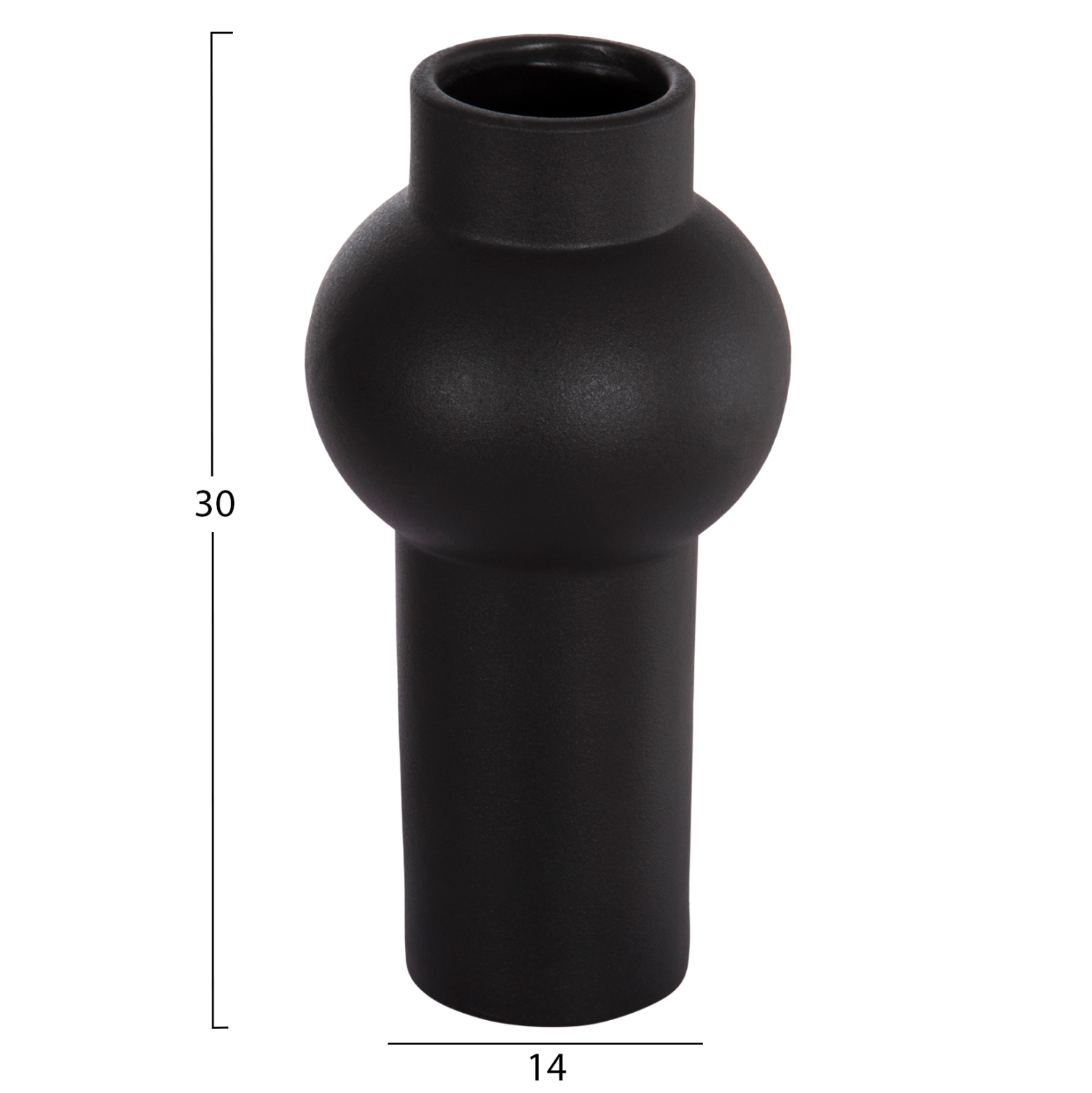 ΕΠΙΤΡΑΠΕΖΙΟ ΚΕΡΑΜΙΚΟ ΔΙΑΚΟΣΜΗΤΙΚΟ FB94605.02 ΜΑΥΡΟ ΜΑΤ Φ15x30Υ εκ. - Image 2