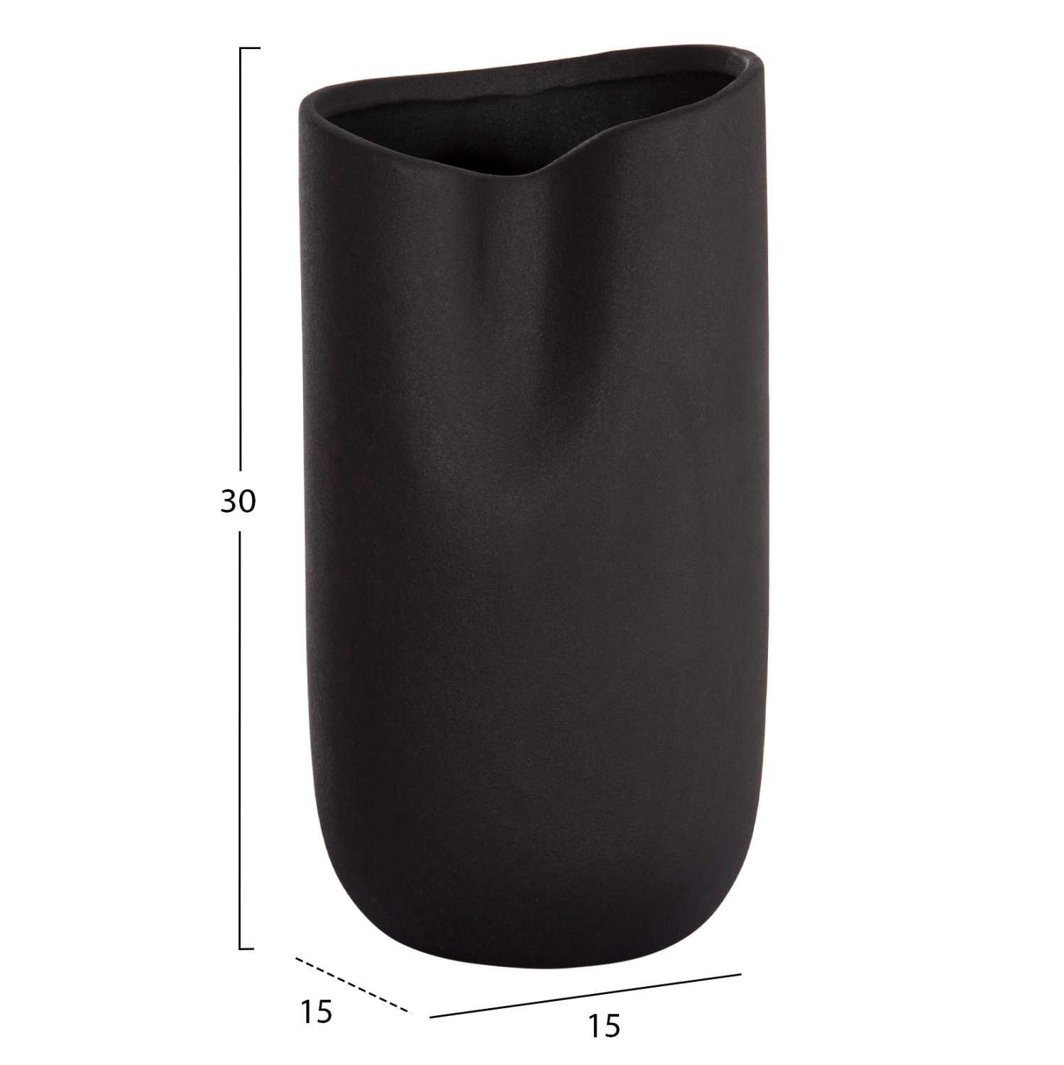 ΕΠΙΤΡΑΠΕΖΙΟ ΚΕΡΑΜΙΚΟ ΔΙΑΚΟΣΜΗΤΙΚΟ FB94607.02 ΜΑΥΡΟ ΜΑΤ 15x15x30Υεκ - Image 2