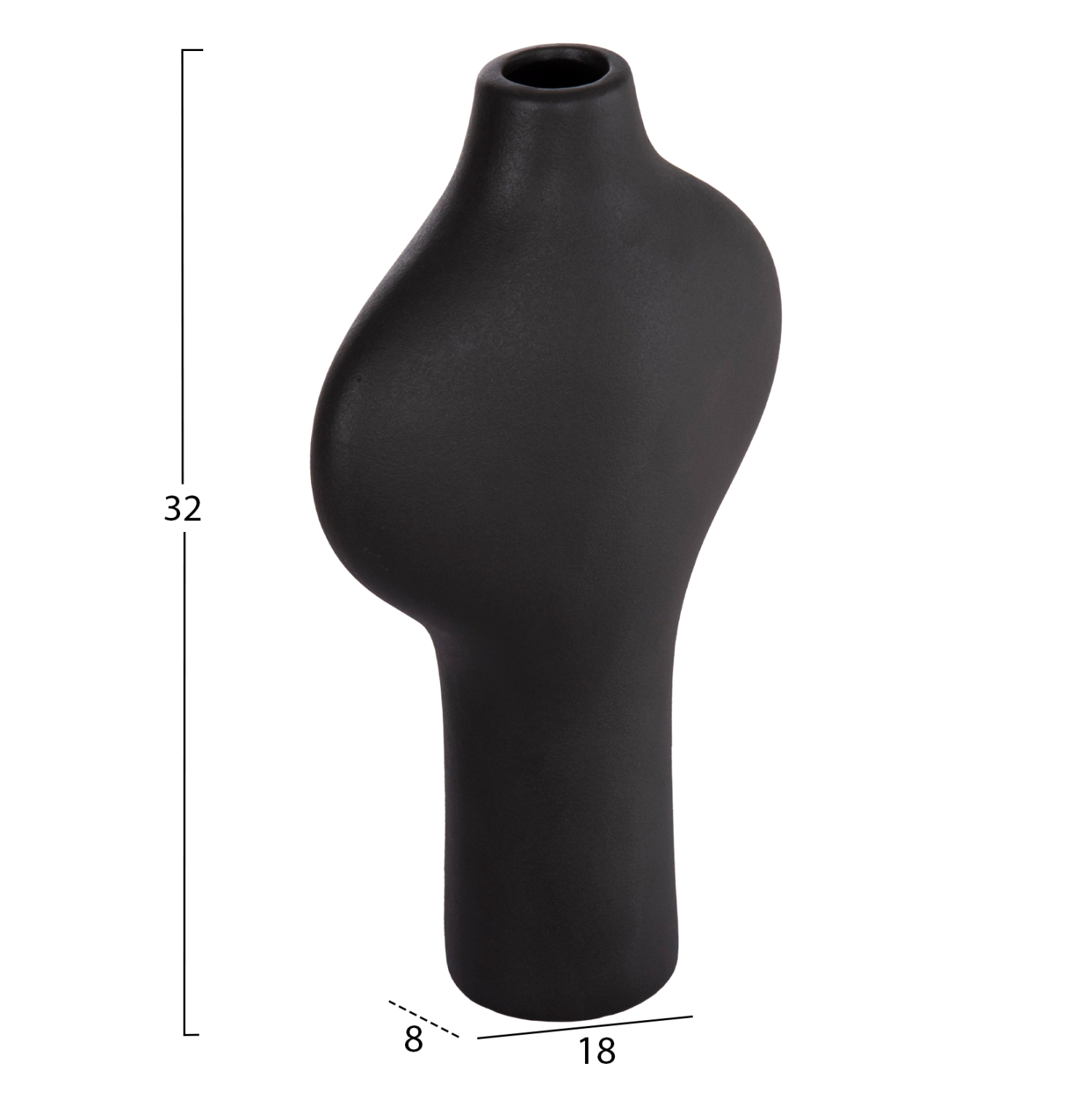 ΕΠΙΤΡΑΠΕΖΙΟ ΚΕΡΑΜΙΚΟ ΔΙΑΚΟΣΜΗΤΙΚΟ FB94621.02 ΜΑΥΡΟ ΜΑΤ 18x8x32Υεκ - Image 2