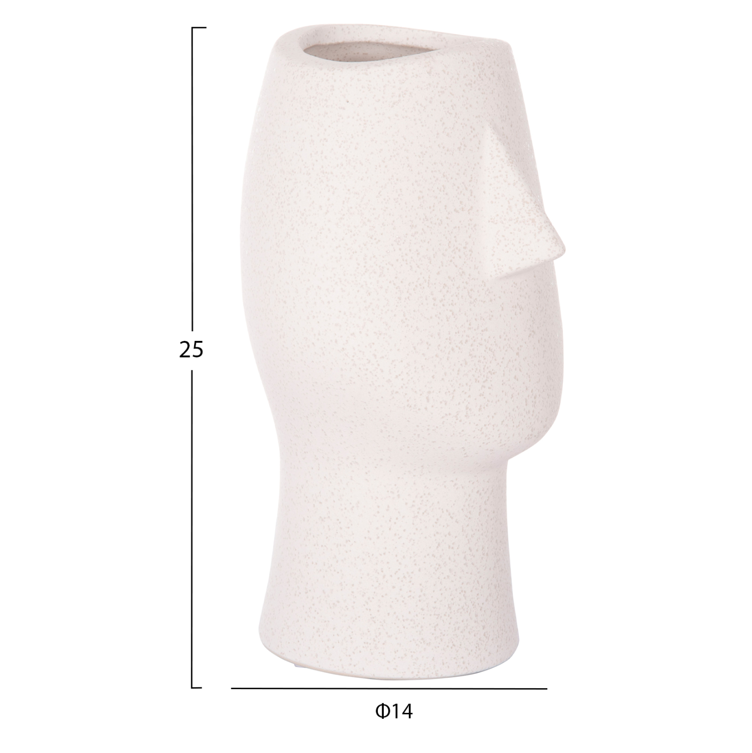 ΕΠΙΤΡΑΠΕΖΙΟ ΚΕΡΑΜΙΚΟ ΔΙΑΚΟΣΜΗΤΙΚΟ FB94631 ΥΠΟΛΕΥΚΟ ΚΡΥΣΤΑΛΛΙΚΟ Φ14x25Υεκ - Image 2