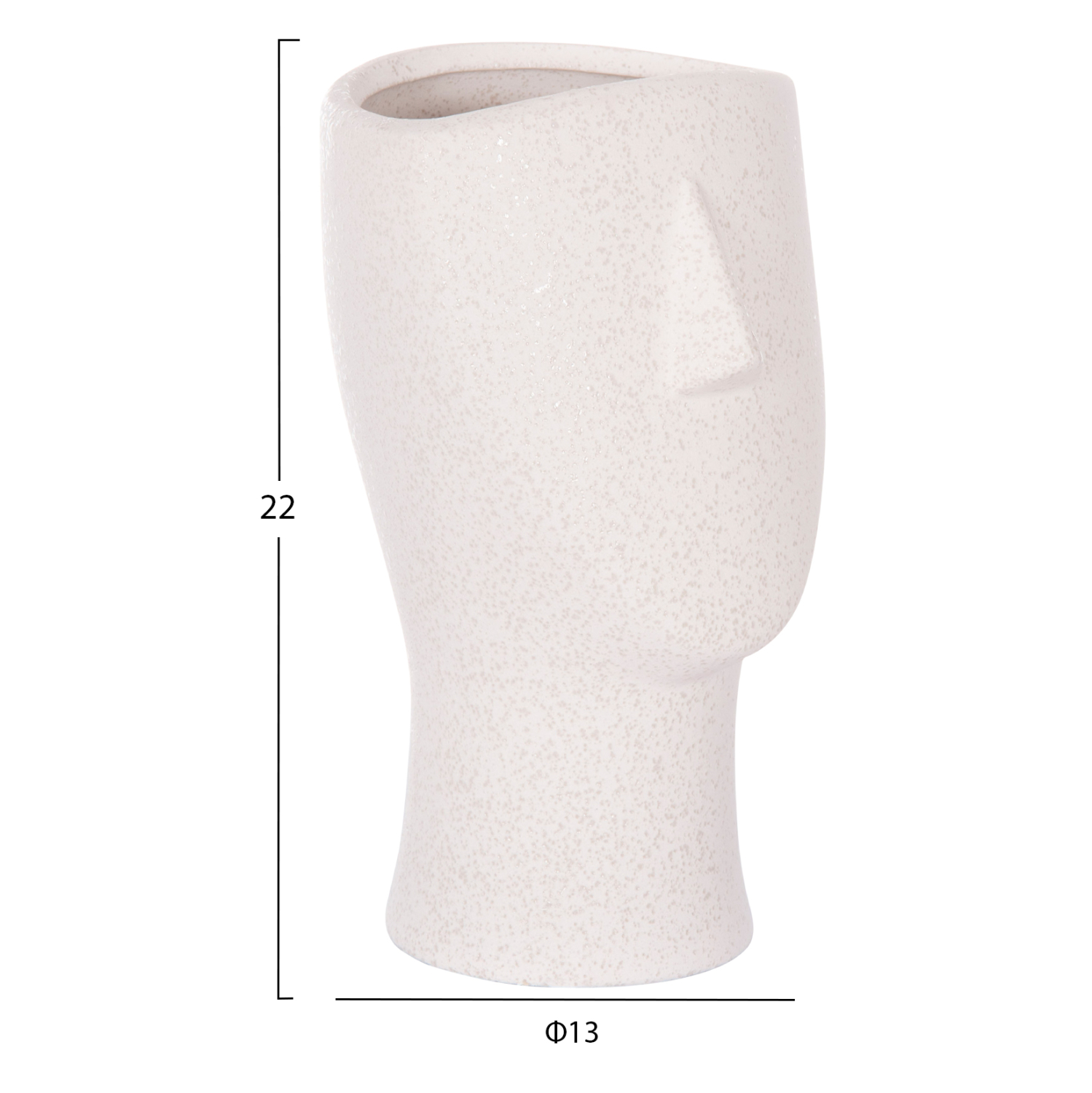 ΕΠΙΤΡΑΠΕΖΙΟ ΚΕΡΑΜΙΚΟ ΔΙΑΚΟΣΜΗΤΙΚΟ FB94632 ΥΠΟΛΕΥΚΟ ΚΡΥΣΤΑΛΛΙΚΟ Φ13x22Υεκ - Image 2