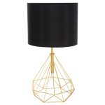 ΕΠΙΤΡΑΠΕΖΙΟ ΦΩΤΙΣΤΙΚΟ FB97416.12 ΧΡΥΣΟ ΜΕΤΑΛΛΙΚΟ--ΜΑΥΡΟ PVC ΚΑΠΕΛΟ Φ25x48