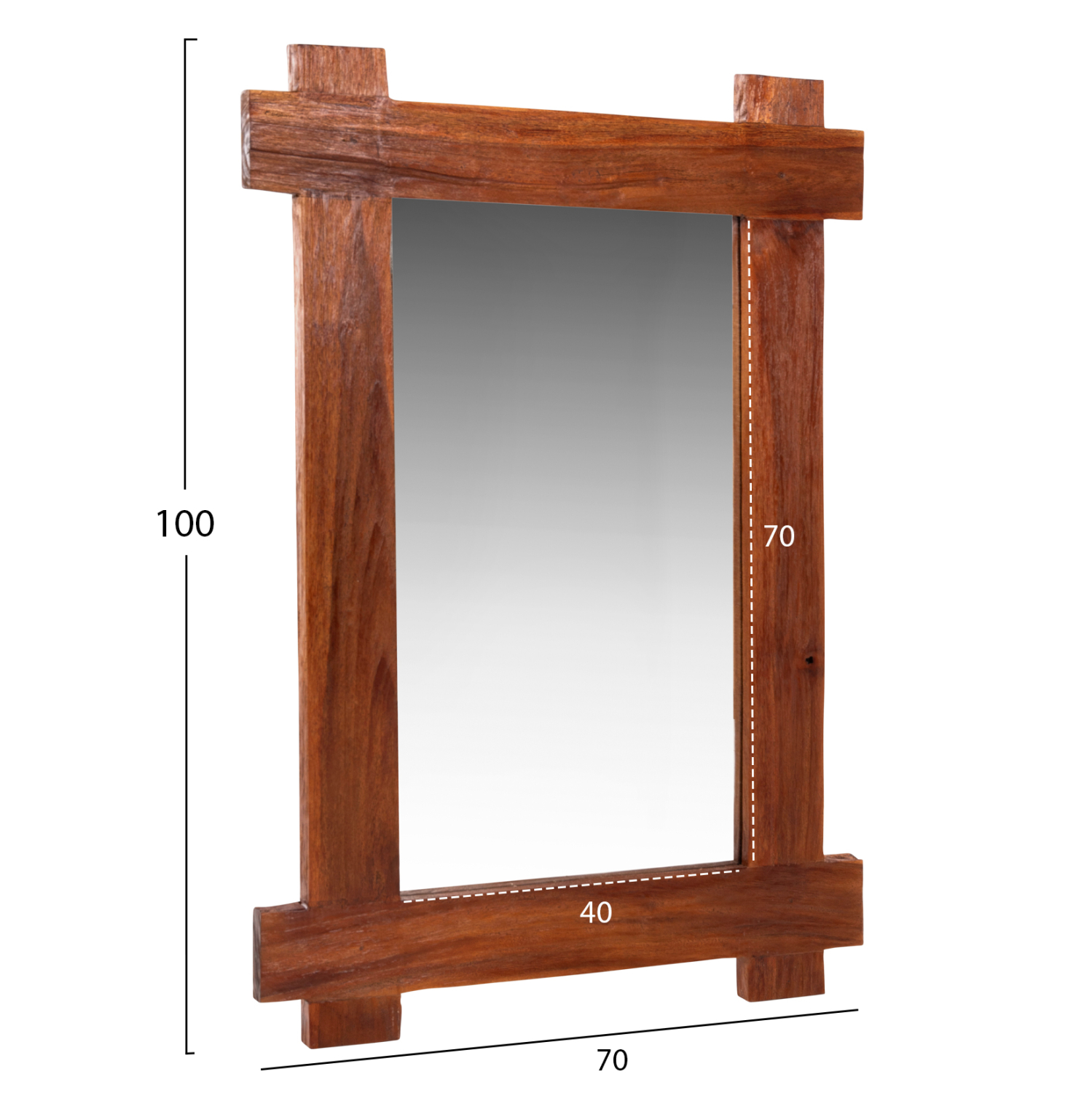 ΚΑΘΡΕΠΤΗΣ ΤΟΙΧΟΥ FB94303 ΑΝΑΚΥΚΛΩΜΕΝΟ TEAK ΣΕ ΦΥΣΙΚΟ 70x100Υεκ. - Image 2