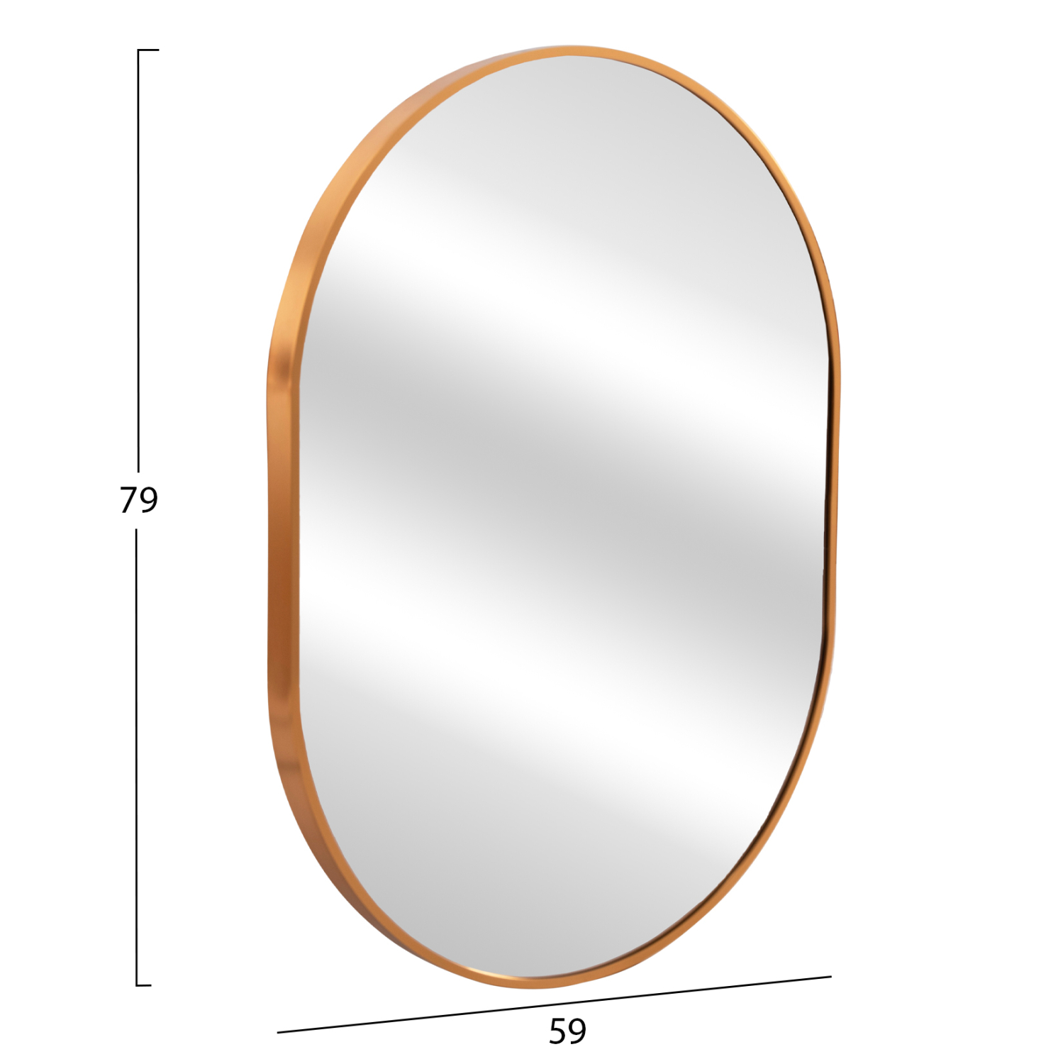 ΚΑΘΡΕΠΤΗΣ ΤΟΙΧΟΥ FB94500.30 ΠΛΑΙΣΙΟ ΟΒΑΛ ΑΛΟΥΜΙΝΙΟΥ ΧΡΥΣΟ 59x79Υεκ - Image 2
