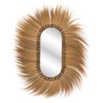 ΚΑΘΡΕΠΤΗΣ ΤΟΙΧΟΥ ΟΒΑΛ ΙΝΕΣ RAYUNG GRASS ΣΕ ΧΡΩΜΑ ΦΥΣΙΚΟ ΜΑΥΡΟ 110x5x160Yεκ.FB97803