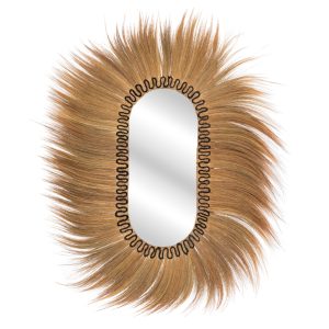 ΚΑΘΡΕΠΤΗΣ ΤΟΙΧΟΥ ΟΒΑΛ ΙΝΕΣ RAYUNG GRASS ΣΕ ΧΡΩΜΑ ΦΥΣΙΚΟ ΜΑΥΡΟ 110x5x160Yεκ.FB97803