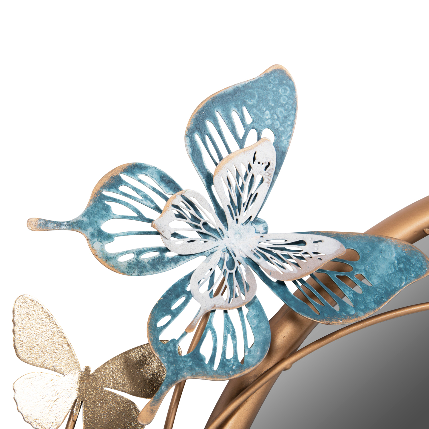 ΚΑΘΡΕΠΤΗΣ ΤΟΙΧΟΥ ΣΤΡΟΓΓΥΛΟΣ FB94213 ΜΕΤΑΛΛΟ ΣΕ ΧΡΥΣΟ-ΠΡΑΣΙΝΟ-ΜΠΛΕ 62x6,5x56Yεκ. - Image 4