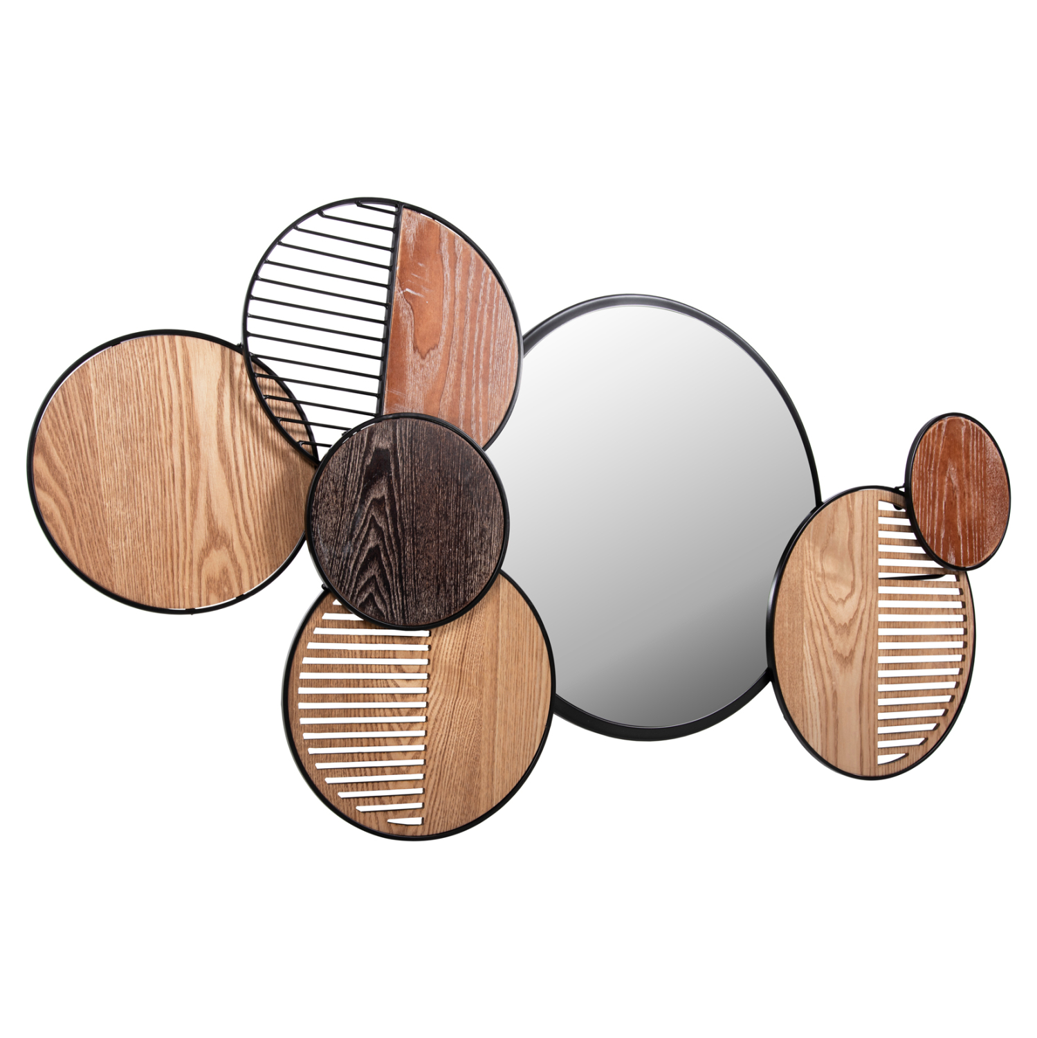 ΚΑΘΡΕΠΤΗΣ ΤΟΙΧΟΥ ΣΤΡΟΓΓΥΛΟΣ FB94217 MDF-BLACK METAL 123x5x63Υεκ. - Image 3