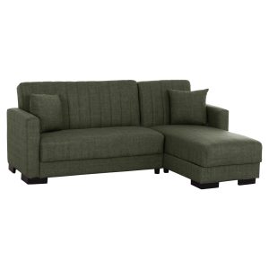 ΚΑΝΑΠΕΣ ΚΡΕΒΑΤΙ ΓΩΝΙΑ ΑΝΑΣΤΡΕΨΙΜΗ DARK OLIVE FB93244.05 202x140x78Yεκ.