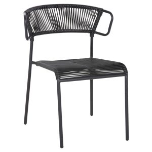 ΚΑΡΕΚΛΑ FB96053.02 ΜΕΤΑΛΛO KAI ΣΥΝΘΕΤΙΚΟ RATTAN ΣΕ ΜΑΥΡΟ 54x62x80Υεκ