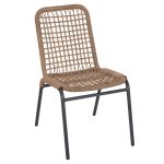 ΚΑΡΕΚΛΑ ΑΛΟΥΜΙΝΙΟΥ FB96047 ΑΝΘΡΑΚΙ ΣΚΕΛΕΤΟΣ-ΜΠΕΖ ΣΥΝΘ.RATTAN 46x59x80Υεκ.