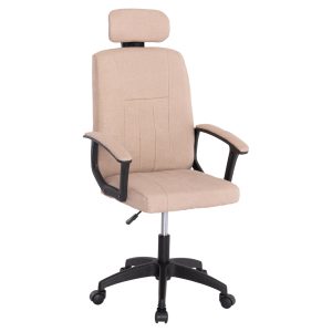 ΚΑΡΕΚΛΑ ΓΡΑΦΕΙΟΥ FB91199.13 ΜΠΕΖ ΥΦΑΣΜΑ-ΜΑΥΡΟΣ ΣΚΕΛΕΤΟΣ&ΒΑΣΗ 59x64x122Υεκ