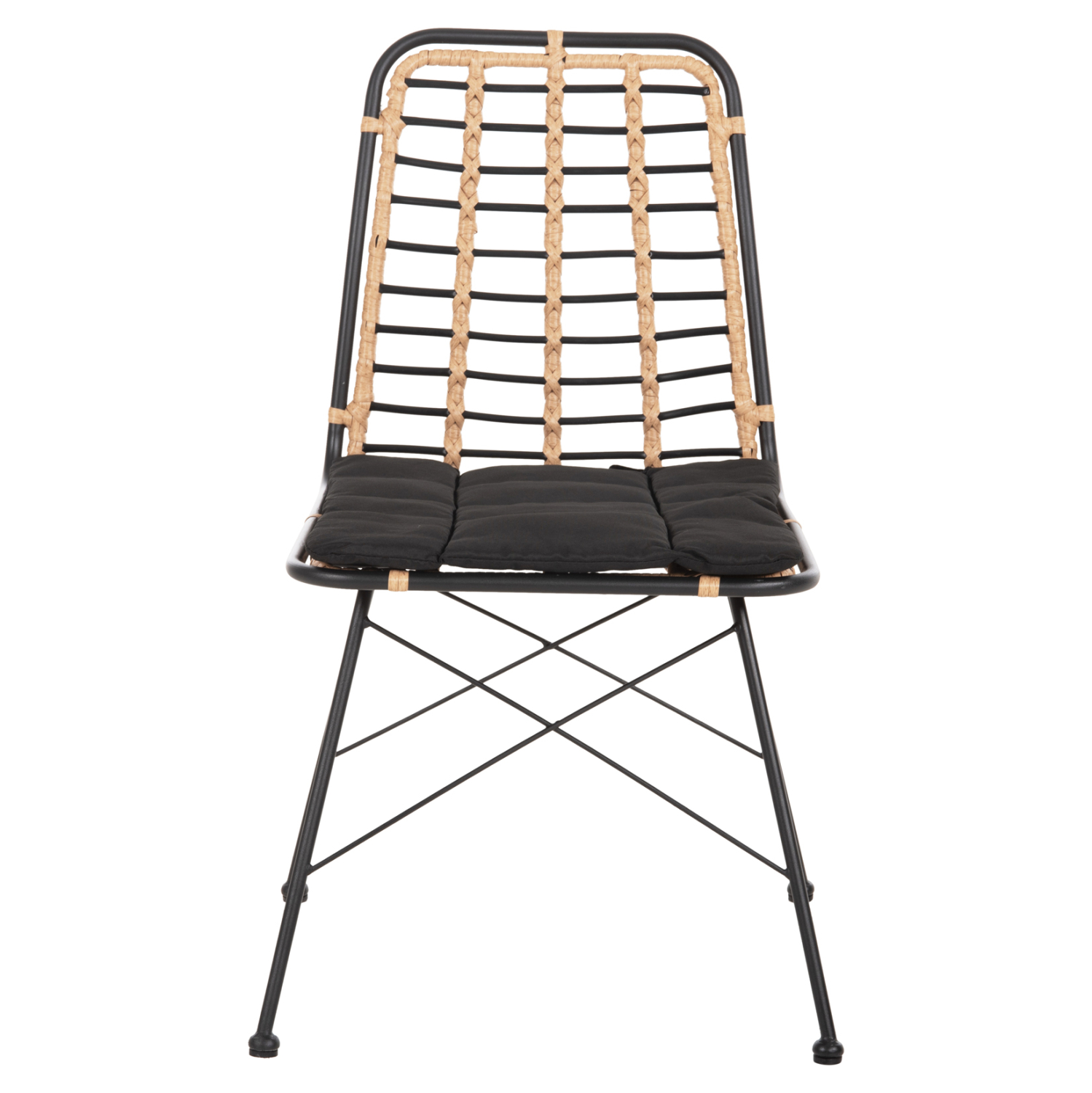 ΚΑΡΕΚΛΑ ΜΕΤΑΛΛΙΚΗ FB95691.11 WICKER ΜΠΕΖ-ΜΑΥΡΟ 51x54x84Υεκ. - Image 3