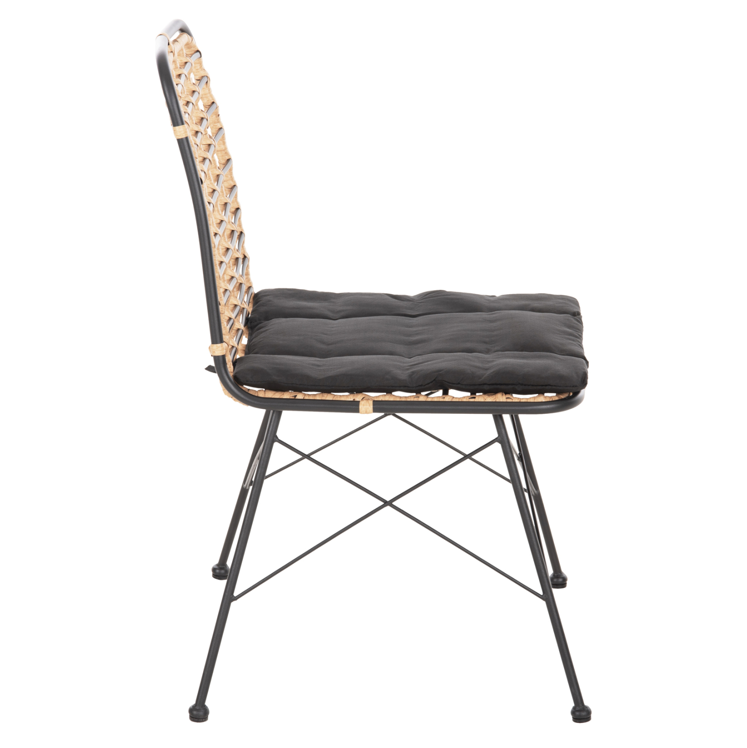 ΚΑΡΕΚΛΑ ΜΕΤΑΛΛΙΚΗ FB95691.11 WICKER ΜΠΕΖ-ΜΑΥΡΟ 51x54x84Υεκ. - Image 4