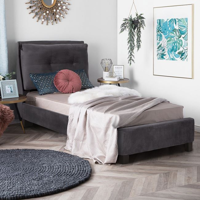 ΚΡΕΒΑΤΙ 90x200 εκ. ΜΕ ΥΦΑΣΜΑ ΒΕΛΟΥΔΟ ΓΚΡΙ FB9561.01 - Image 3