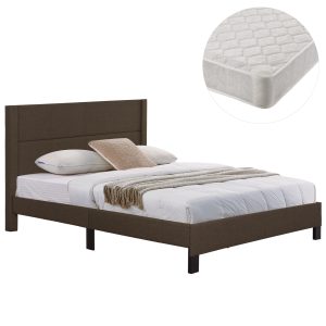 ΚΡΕΒΑΤΙ ΔΙΠΛΟ & ΣΤΡΩΜΑ FB921202.13 ΚΑΦΕ ΥΦΑΣΜΑ--ΓΙΑ 160x200εκ