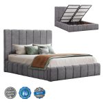 ΚΡΕΒΑΤΙ ΜΕ ΑΠΟΘΗΚΕΥΤΙΚΟ ΧΩΡΟ FB9719.22 ΥΦΑΣΜΑ TEDDY ΓΚΡΙ-ΓΙΑ ΣΤΡΩΜΑ 160x200εκ