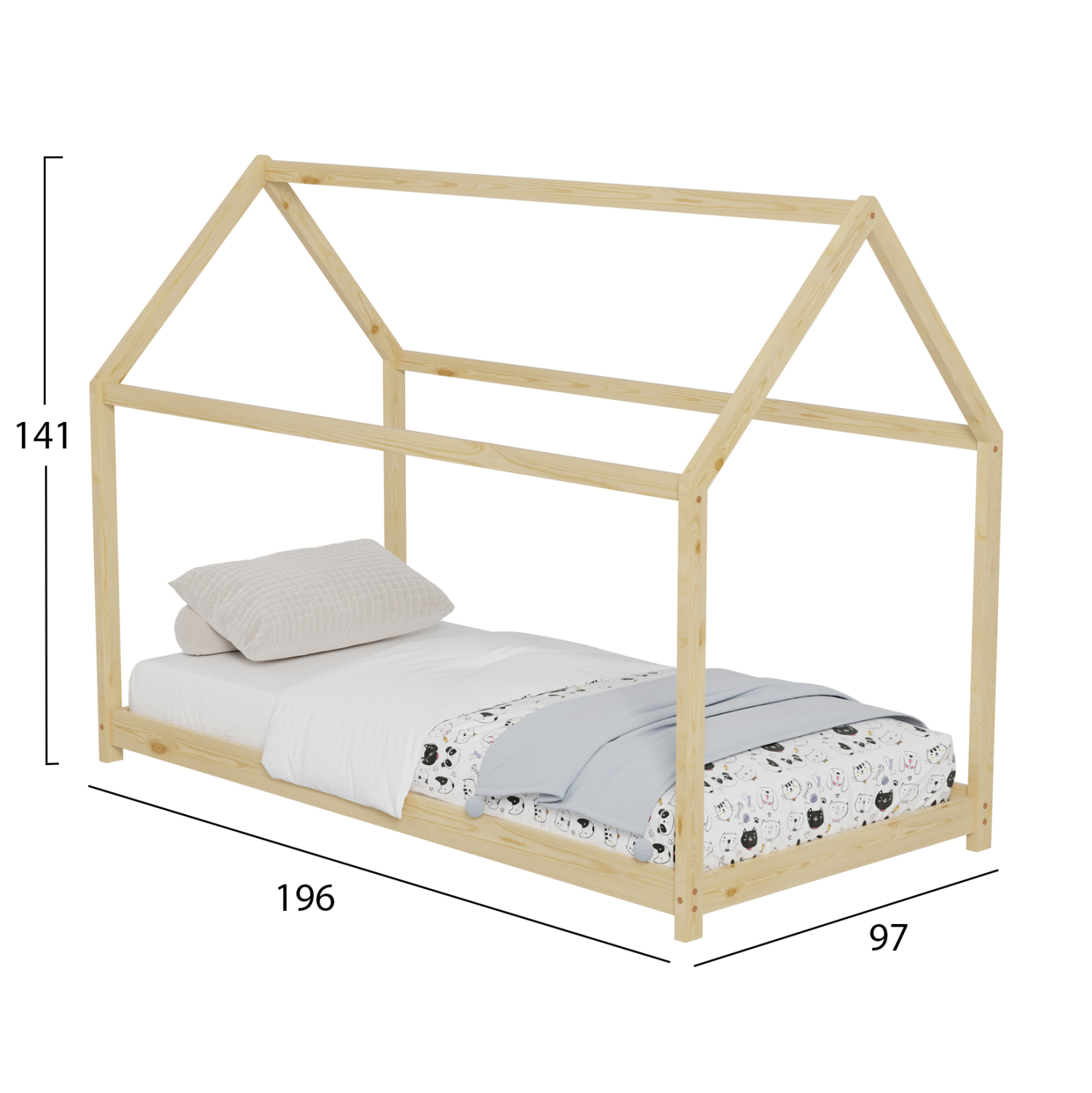 ΚΡΕΒΑΤΙ ΠΑΙΔΙΚΟ FB9677.01 τ.MONTESSORI ΞΥΛΟ ΠΕΥΚΟ ΦΥΣΙΚΟ- 190x90εκ - Image 3