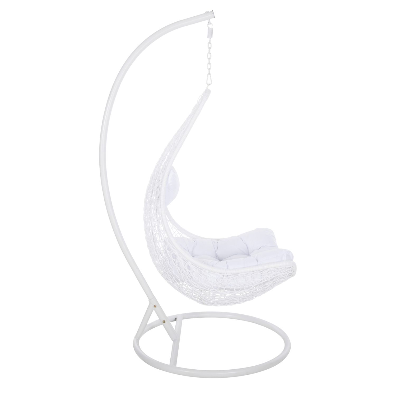 ΚΡΕΜΑΣΤΗ ΠΟΛΥΘΡΟΝΑ ΦΩΛΙΑ FB95996.03 ΜΕΤΑΛΛΟ-ΣΥΝΘ.RATTAN ΛΕΥΚΟ Φ95x195Υεκ. - Image 4