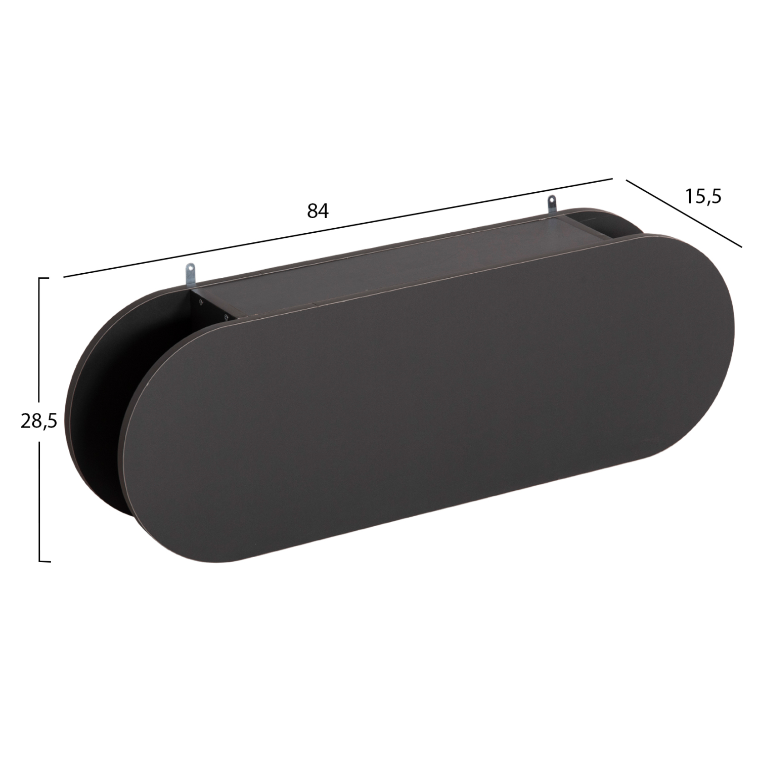 ΚΡΕΜΑΣΤΡΑ ΕΙΣΟΔΟΥ & ΚΛΕΙΣΤΟ ΡΑΦΙ FB918078.03 ΜΕΛΑΜΙΝΗ ΣΚΟΥΡΟ ΓΚΡΙ 84x15.5x28.5Υεκ - Image 2