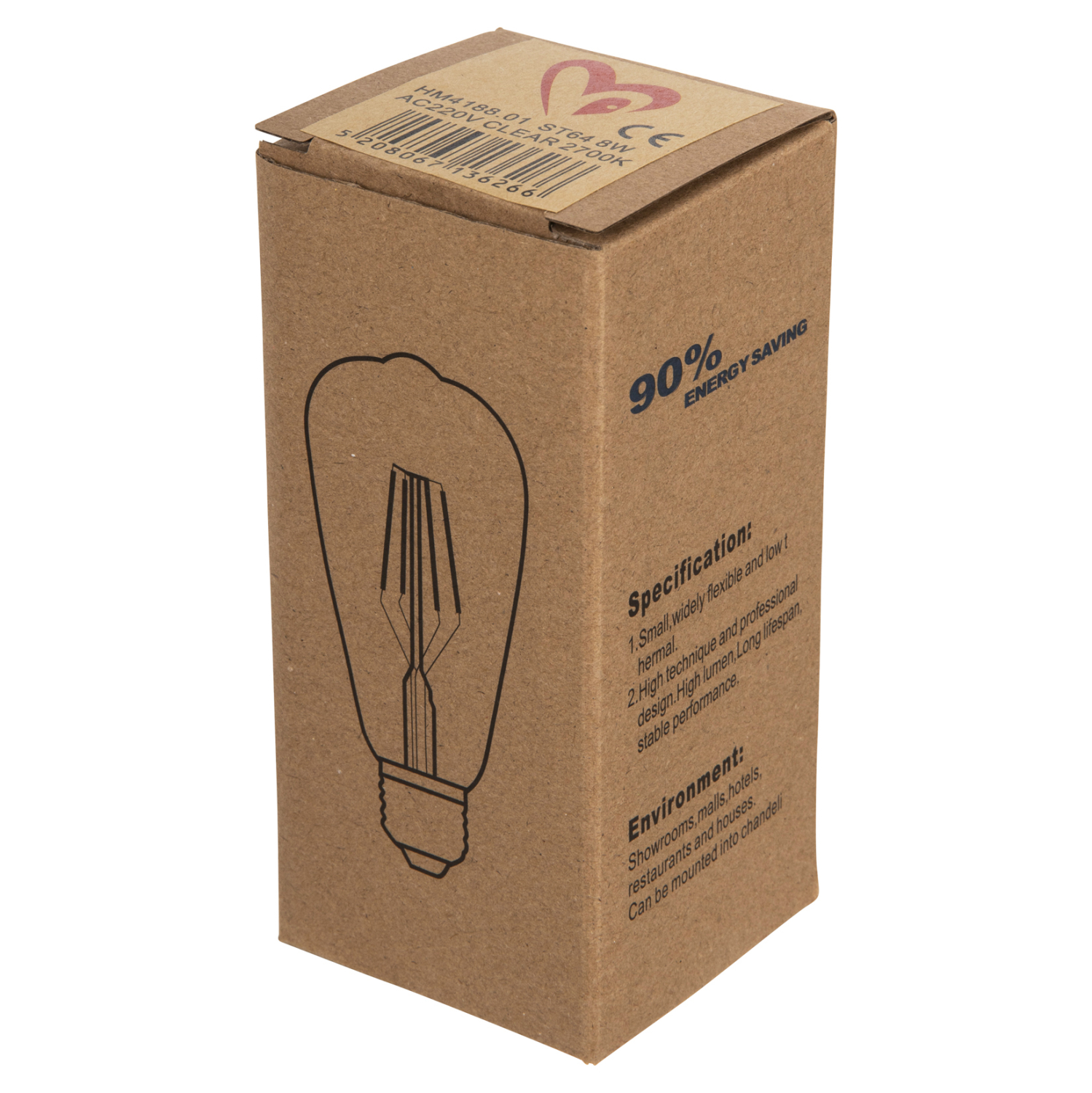 ΛΑΜΠΤΗΡΑΣ FB94188.01 LED FILAMENT 8W E27 DIMMABLE 2700K ΔΙΑΦΑΝΟΣ - Image 4