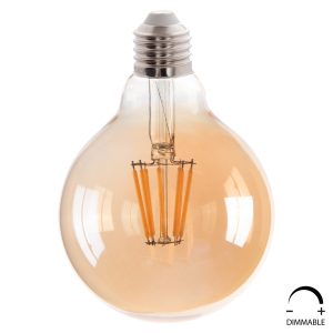 ΛΑΜΠΤΗΡΑΣ GLOBO LED FILAMENT 8W E27 2700K ΧΡΥΣΟ DIMMABLE FB94050.02
