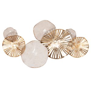 ΜΕΤΑΛΛΙΚΟ ΔΙΑΚΟΣΜΗΤΙΚΟ ΤΟΙΧΟΥ FB97177 ΧΡΥΣΟ ΛΕΥΚΟ 74x10x38Y εκ.