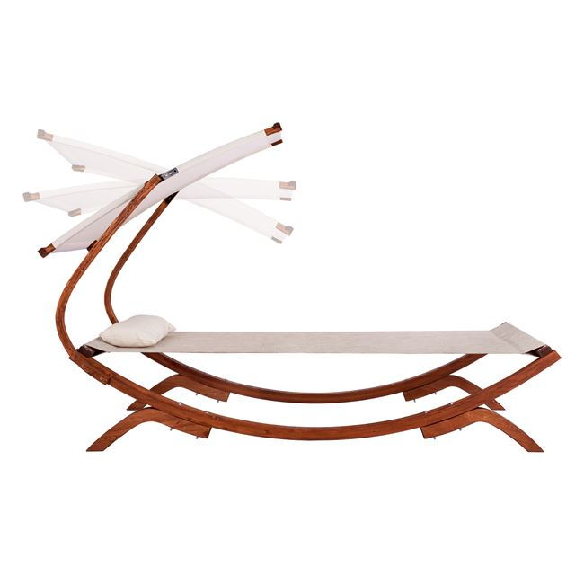 ΞΑΠΛΩΣΤΡΑ ΠΑΡΑΛΙΑΣ ΞΥΛΙΝΗ ΚΑΡΥΔΙ ΜΠΕΖ ΜΕ ΣΚΙΑΣΤΡΟ FB95671.02 105X221X162Υ εκ. - Image 4