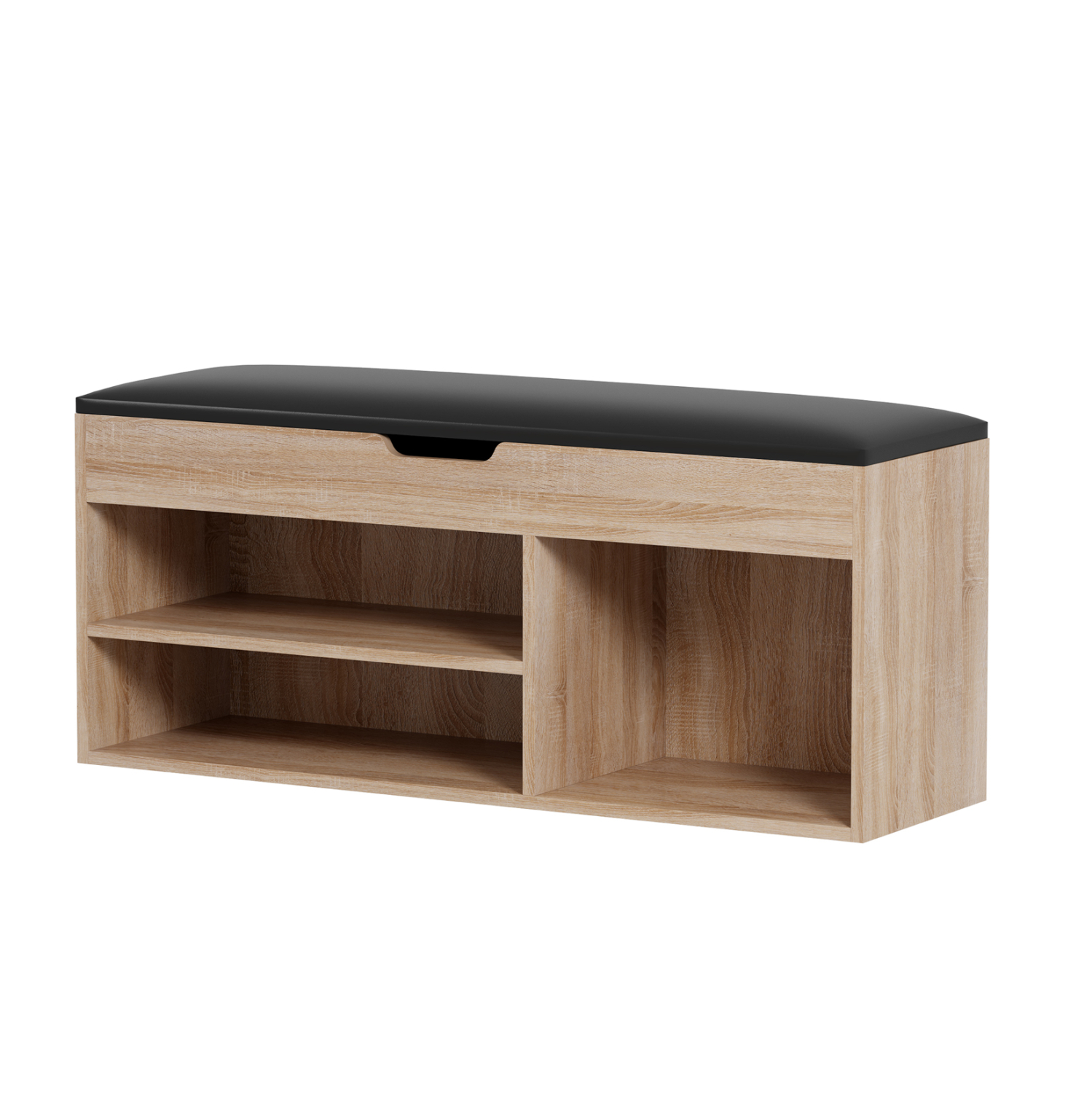 ΠΑΠΟΥΤΣΟΘΗΚΗ ΜΕ ΚΑΘΙΣΜΑ FB92478.01 ΜΕΛΑΜΙΝΗ ΣΟΝΑΜΑ-ΚΑΘΙΣΜΑ PU ΚΑΦΕ 100x30x44Υ - Image 2