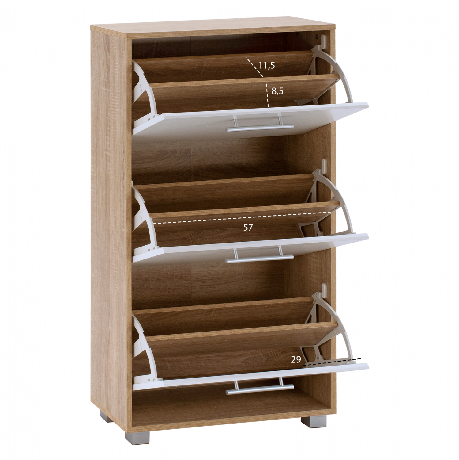 ΠΑΠΟΥΤΣΟΘΗΚΗ ΜΕΛΑΜΙΝΗΣ 3ΘΕΣΕΩΝ FB92221.06 SONAMA-ΛΕΥΚΗ 62Χ24Χ110Υ εκ. - Image 3