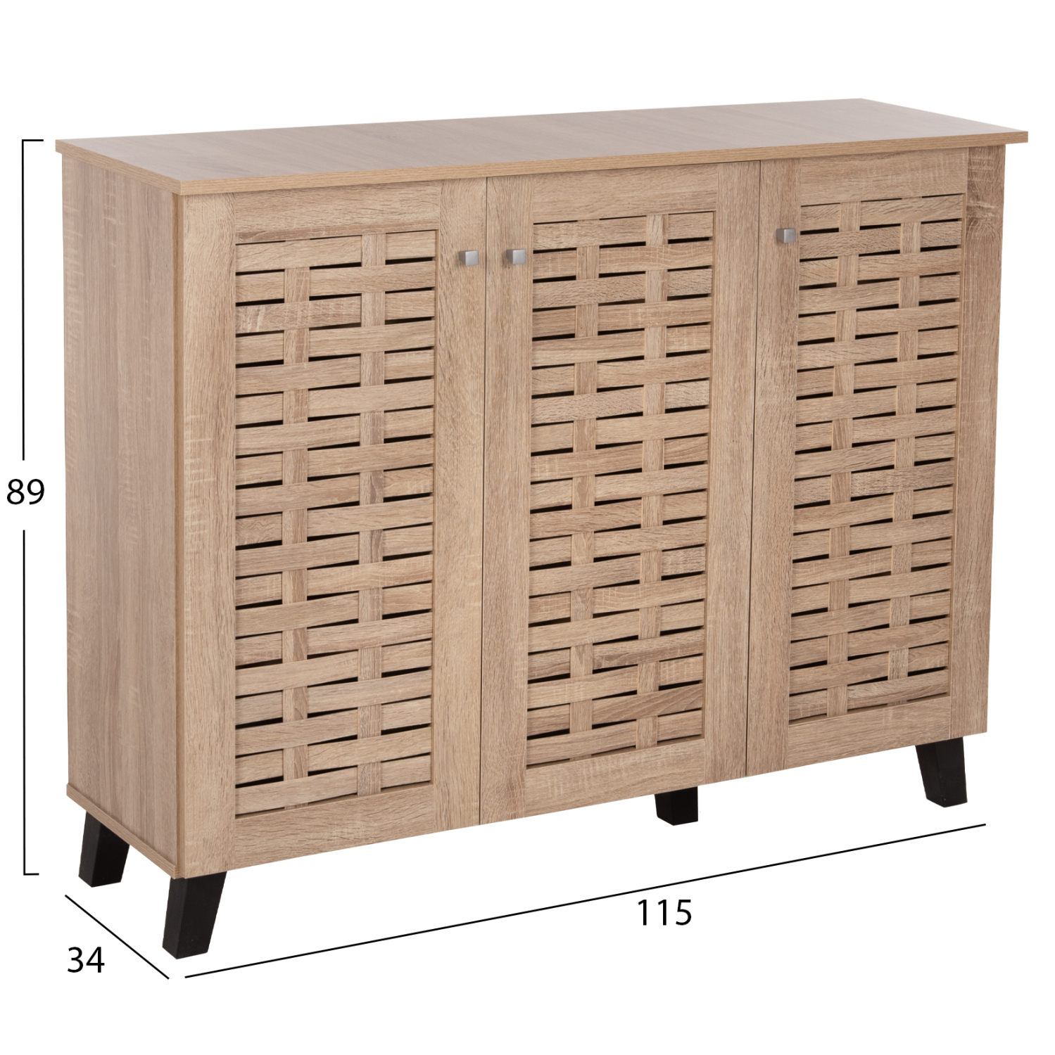 ΠΑΠΟΥΤΣΟΘΗΚΗ-ΝΤΟΥΛΑΠΙ FB99610.02 ΜΕΛΑΜΙΝΗ ΣΟΝΑΜΑ 3ΠΟΡΤΕΣ 115x34x89Υεκ. - Image 2