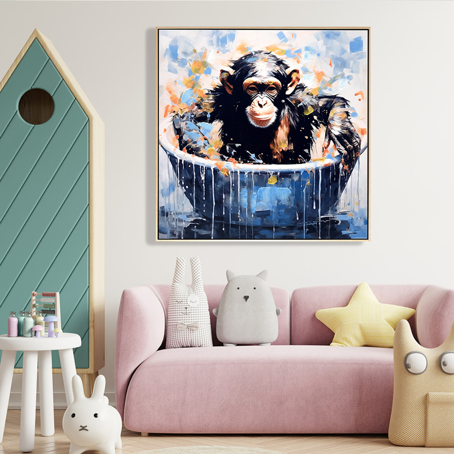 ΠΙΝΑΚΑΣ TOIXOY FB94539 ΜΕ ΚΟΡΝΙΖΑ ΜΠΕΖ-ΚΑΜΒΑ ΕΚΤΥΠΩΣΗ ΠΙΘΗΚΑΚΙ 62x4,5x62Υεκ. - Image 3