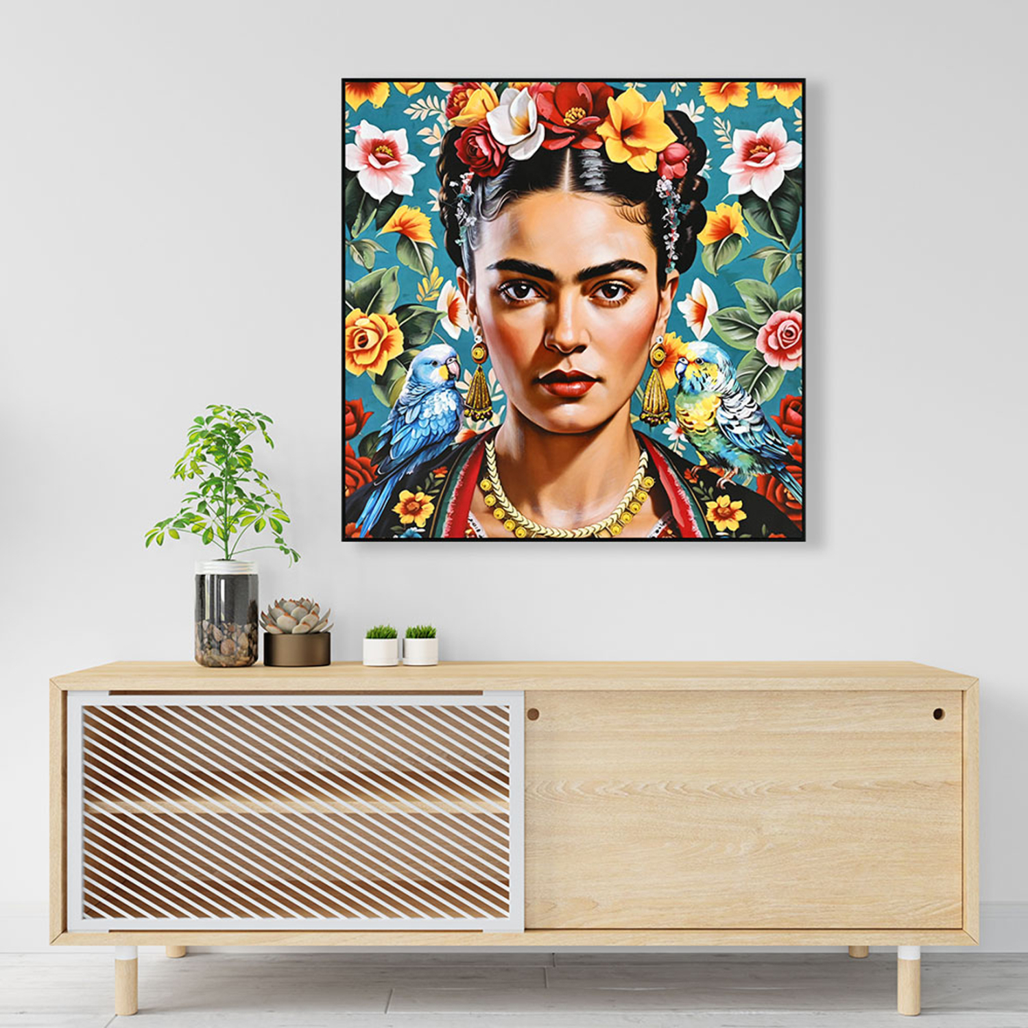 ΠΙΝΑΚΑΣ TOIXOY FB94567 ΚΟΡΝΙΖΑ ΜΑΥΡΗ-ΚΑΜΒΑΣ ΕΚΤΥΠΩΣΗ ΓΥΝΑΙΚΕΙΑ ΦΙΓΟΥΡΑ & ΠΑΠΑΓΑΛΟΙ 82x4,5x82Υεκ. - Image 3