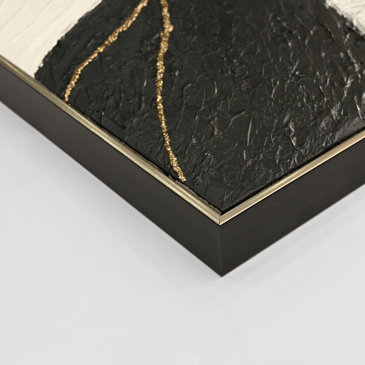 ΠΙΝΑΚΑΣ ΤΟΙΧΟΥ ABSTRACT FB94552.01 ΜΕ ΚΟΡΝΙΖΑ ΜΠΕΖ-ΚΑΜΒΑΣ- ΧΕΙΡΟΠΟΙΗΤΟΣ 152x4.5x52Υεκ. - Image 4