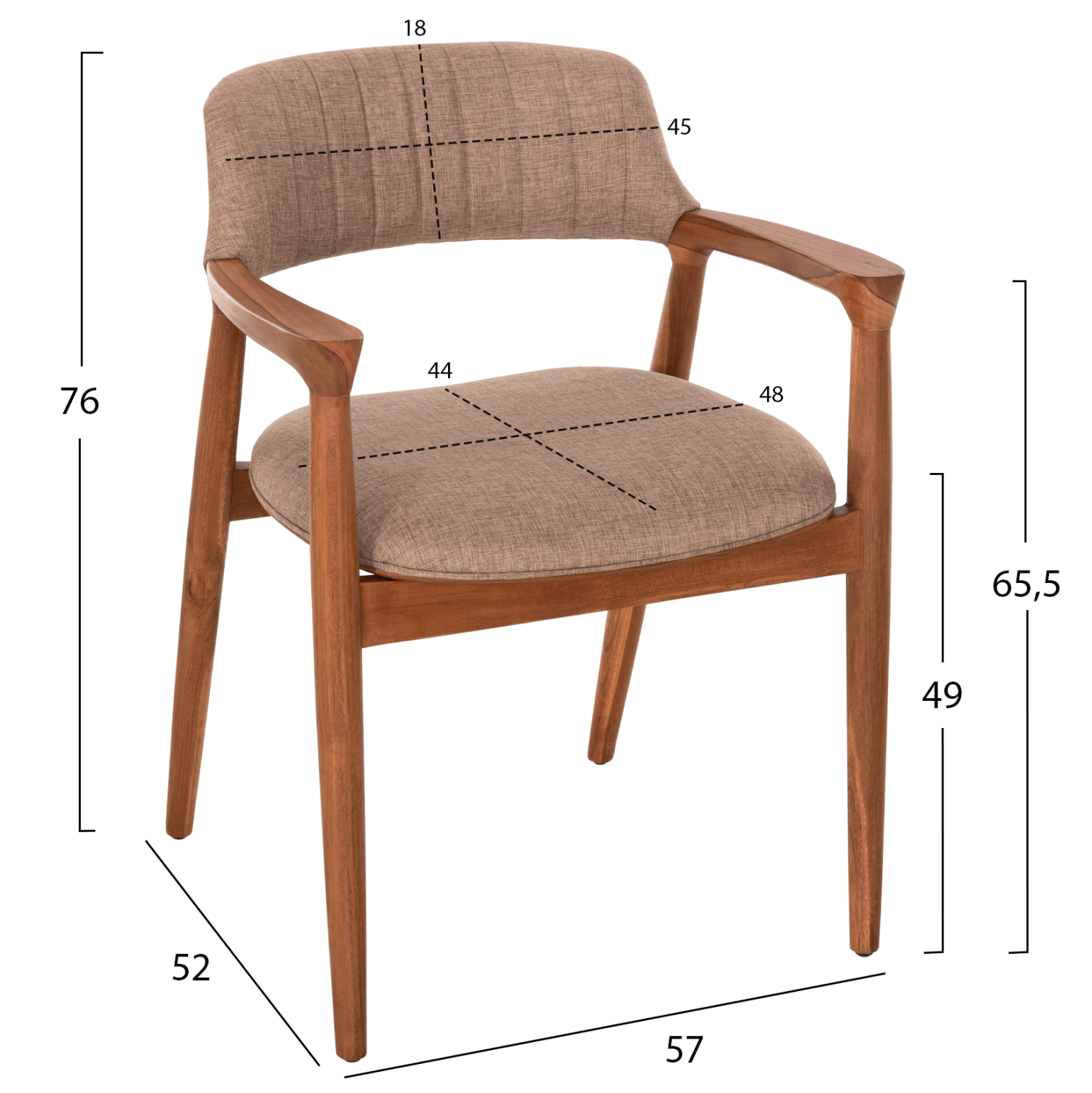 ΠΟΛΥΘΡΟΝΑ FB918259 TEAK WOOD ΜΕ ΣΑΜΠΑΝΙ ΥΦΑΣΜΑ 57x52x76Υεκ. - Image 2