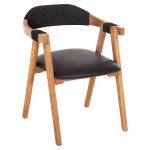 ΠΟΛΥΘΡΟΝΑ FB99867.02 ΞΥΛΟ TEAK ΦΥΣΙΚΟ-ΜΑΥΡΟ ΣΧΟΙΝΙ & PU ΚΑΘΙΣΜΑ 60x61x76Υεκ.