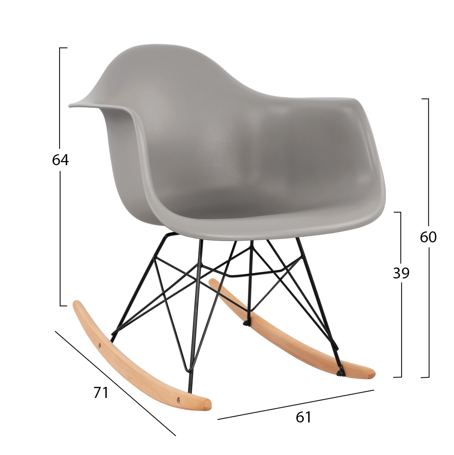 ΠΟΛΥΘΡΟΝΑ ΚΟΥΝΙΣΤΗ ΜΕ ΚΑΘΙΣΜΑ ΓΚΡΙ & ΜΑΥΡΟ ΣΚΕΛΕΤΟ FB90035.20 61x71x64 εκ. - Image 2
